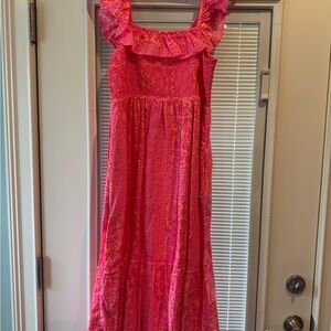 Pink Ruffled Maxi Dress